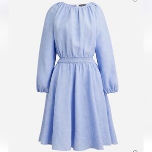 NWT J.Crew Fit And Flare Linen Dress